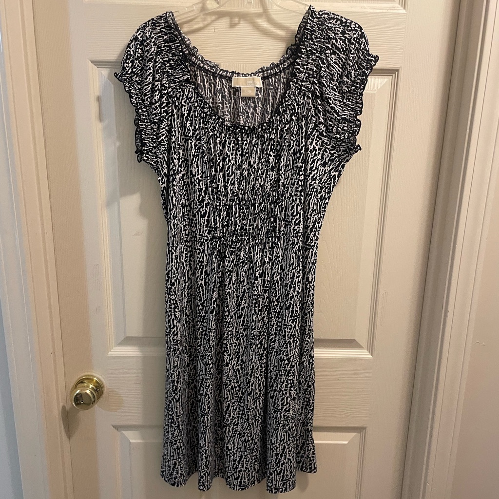 Michael Kors Black And White Mini Dress